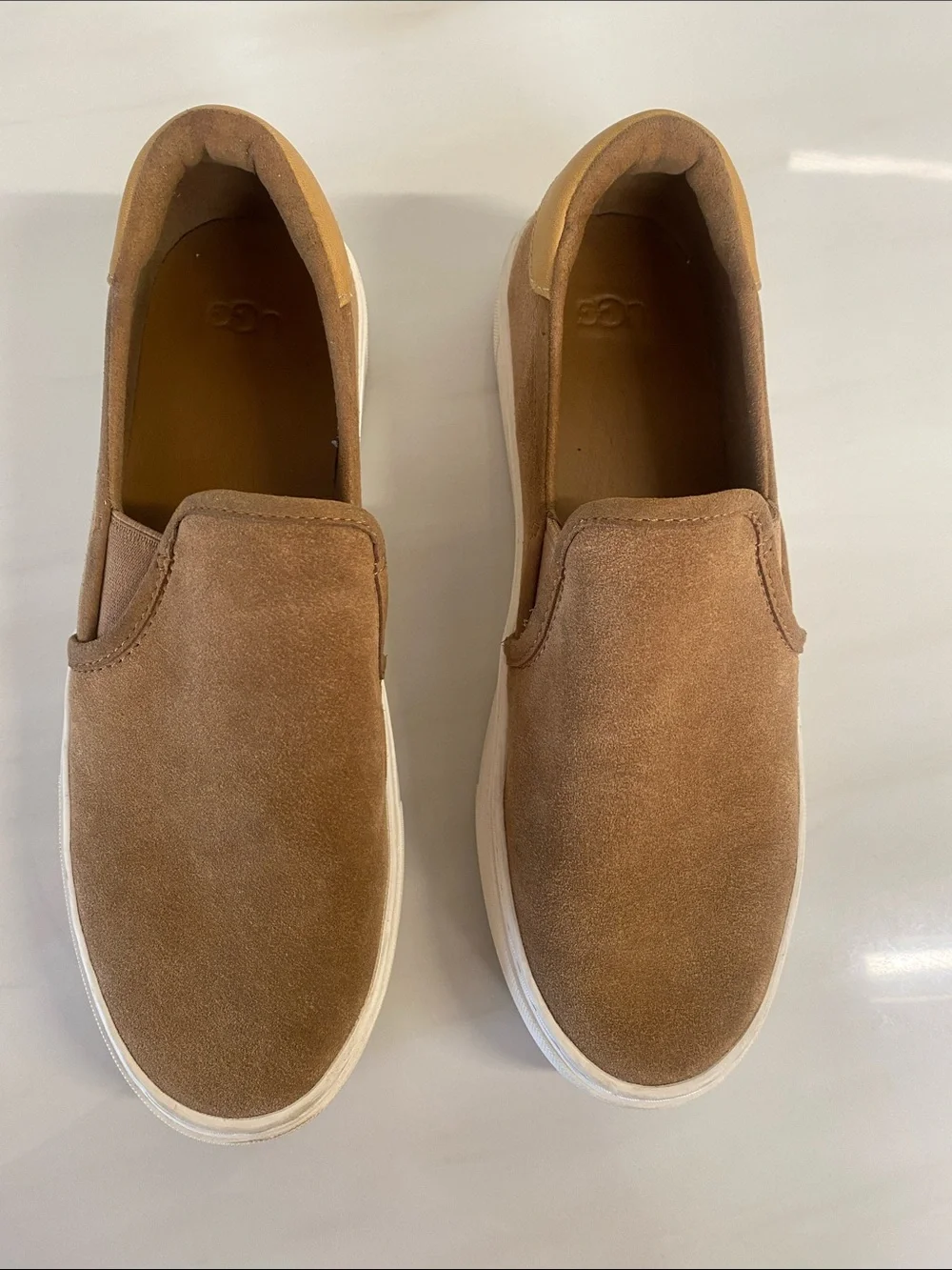 UGG Women's Suede Slip-On Loafers in Chestnut Brown